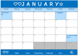 cc calendar january